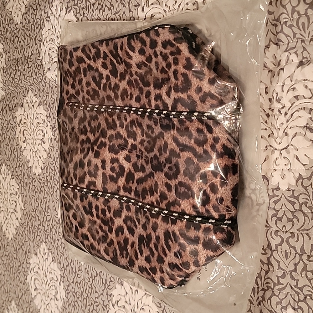 BNIP brown Leopard print neoprene Tote